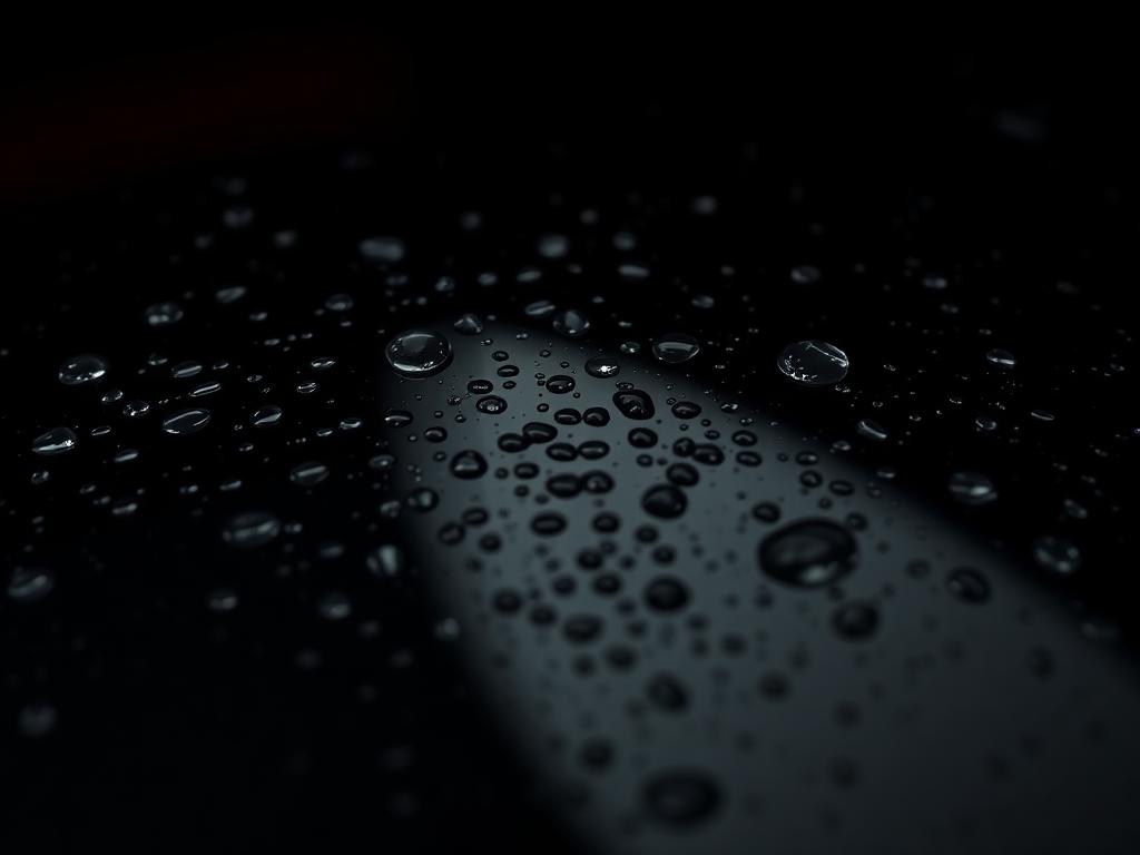 Water beading tightly on ceramic-coated black paint